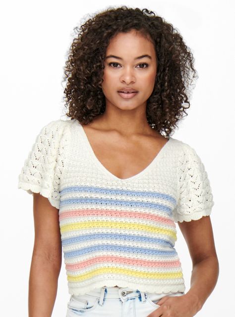 Polera Tejida Blanca-0