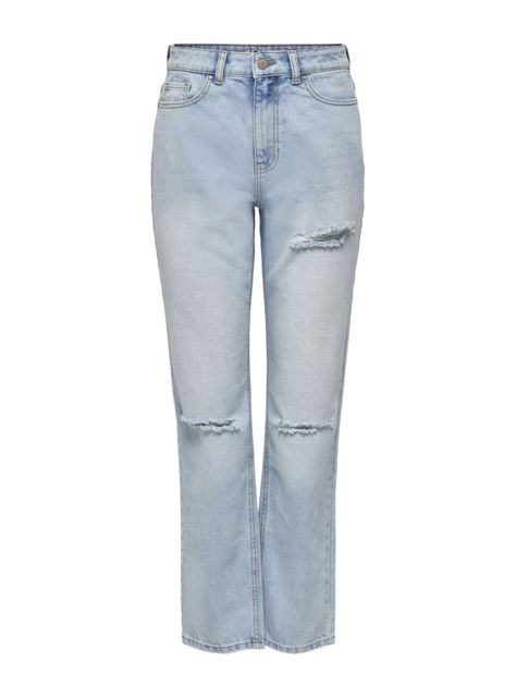 Jeans Straight con Roturas-0