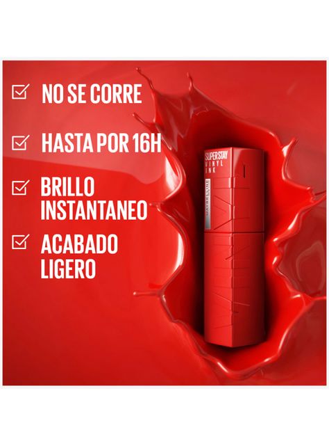 Labial Super Stay Vinyl Ink Larga Duracion Peachy 4g-4