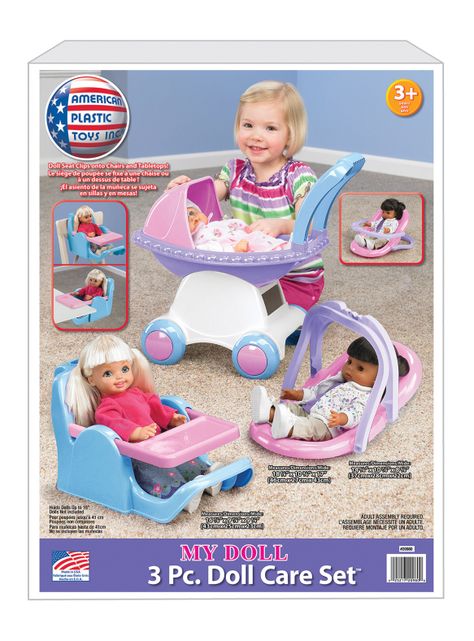 Coche de Muñecas Set Cuidado de Muñecas American Plastic-1