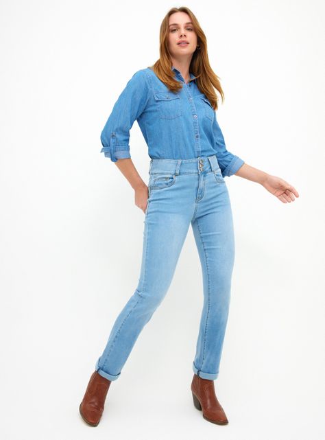 Jeans Bootcut Pretina Ancha 3 Botones-3