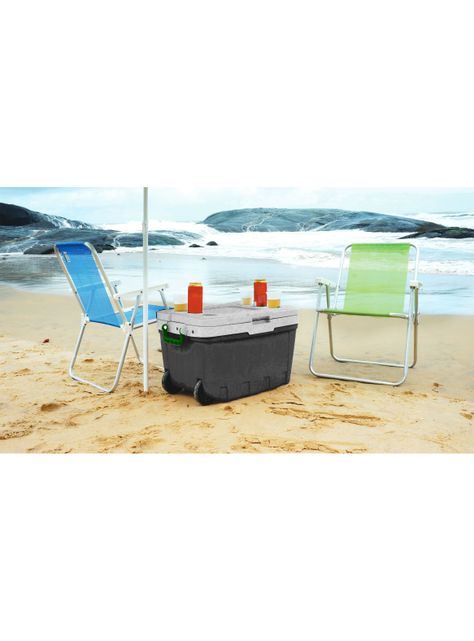Cooler Térmico con Ruedas 54 Litros Gris Verde-4