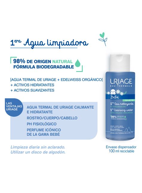 Pack 1ra Crema de Cambio 100ml + 1ra Agua Limpiadora 50ml de Uriage-3