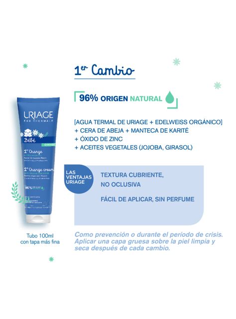 Pack 1ra Crema de Cambio 100ml + 1ra Agua Limpiadora 50ml de Uriage-2