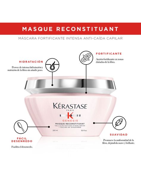 Máscara Anti-Caída Cabello Frágil Masque Reconstituant Genesis 200ml-3