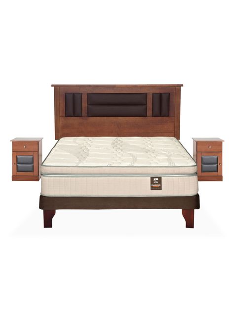 Cama Europea Máximo Cobre 2 Plazas Base Normal 150 x 200 + Set Lorraine-1