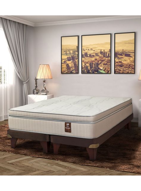 Cama Europea Máximo Cobre 2 Plazas Base Normal 150 x 200 + Set Lorraine-4