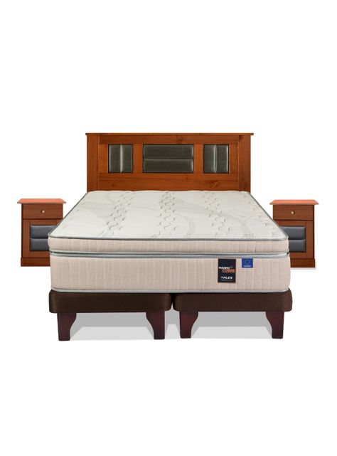 Cama Europea Máximo Cobre 2 Plazas Base Dividida + Set Muebles Lorraine-1
