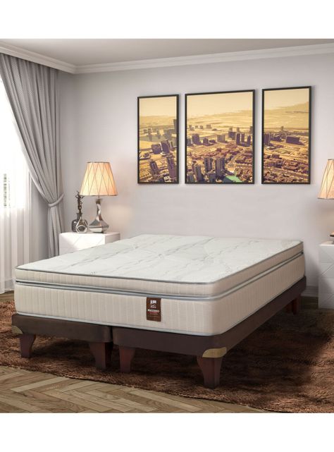 Cama Europea Máximo Cobre 2 Plazas Base Dividida 150 x 200 + Set Castell-5