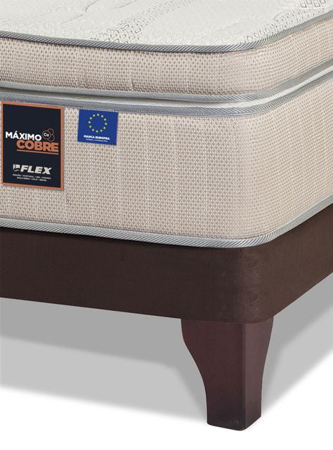 Cama Europea Máximo Cobre 2 Plazas Base Dividida 150 x 200 + Set Colonia-2