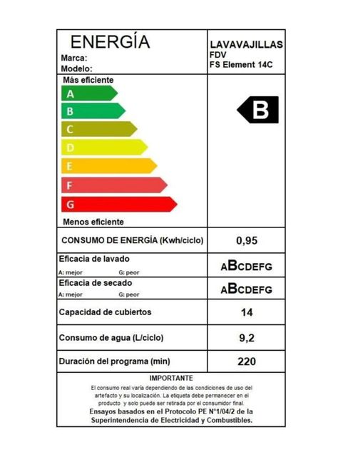 Lavavajillas Element 14 Cubiertos Free Standing 60 cm-8