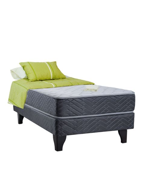 Cama Europea New Mega 1.5 Plazas + Set Textil-0