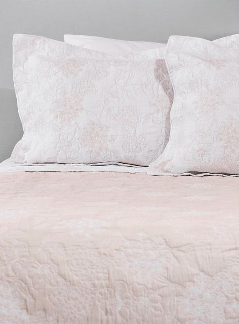 Cubrecama Jacquard Hortensias Beige 2 Plazas-1