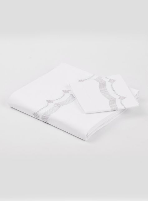 Cubreplumón Bordado Grey Gris 200 Hilos 1.5 Plazas-1