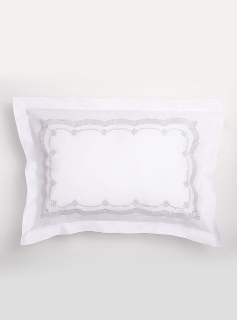 Set Fundas Bordada Grey Gris 200 Hilos 50 x 70 cm-0