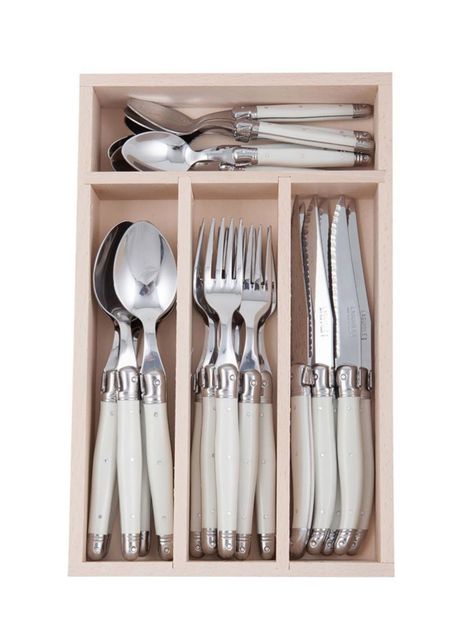 Set Laguiole Cuchilleria 24 Piezas Blanco Tiza-0