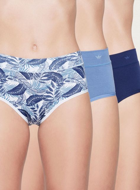 Pack 3 Bikini Algodón Tiro Medio-0