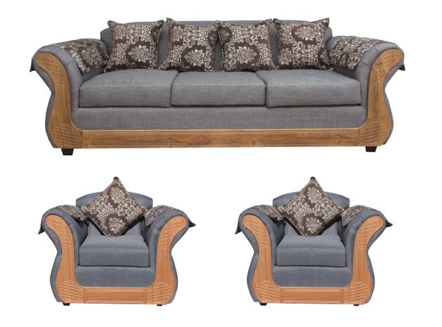 Juego Living Irlanda Miel: Sofá 3C + 2 Sillones 1C Chenille-0