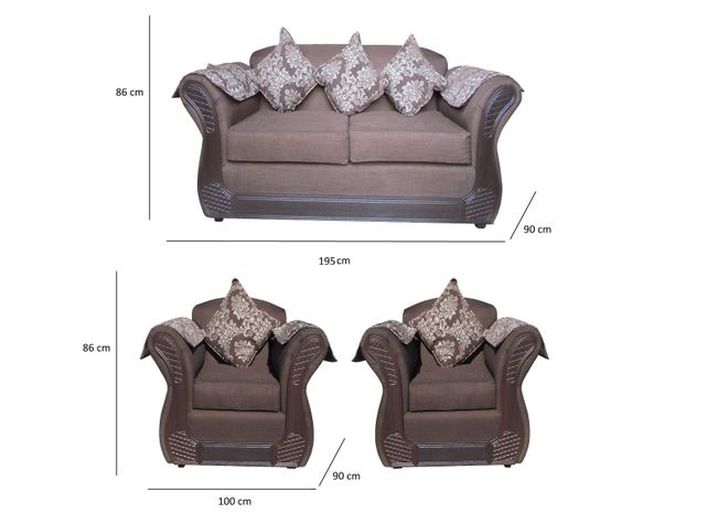 Juego Living Irlanda Chocolate: Sofá 2C + 2 Sillones 1C Chenille-1