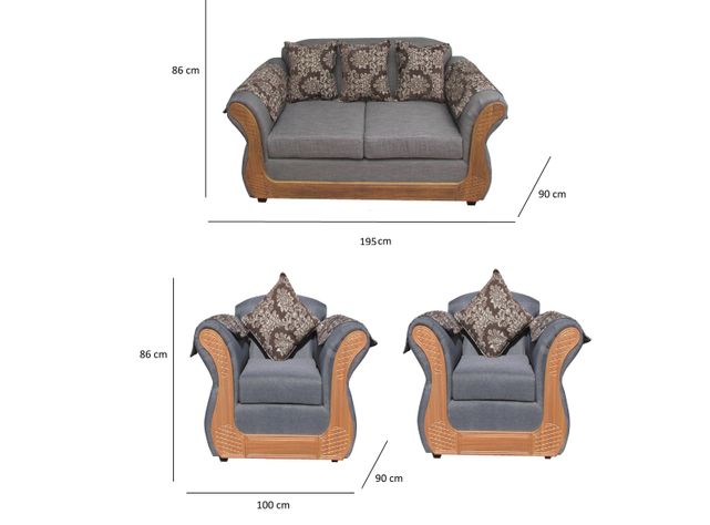 Juego Living Irlanda Miel: Sofá 2C + 2 Sillones 1C Chenille-1