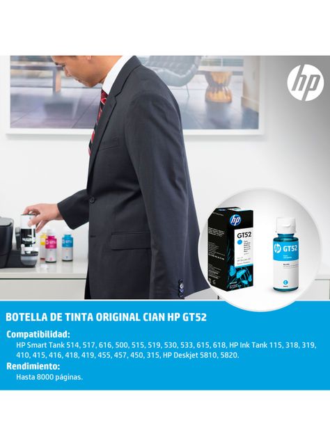 Botella Tinta HP GT52 Cyan Original-4