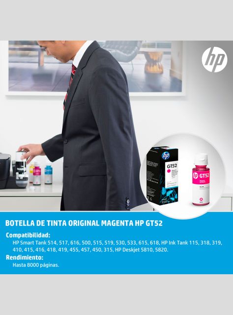 Botella Tinta HP GT52 Magenta Original-4