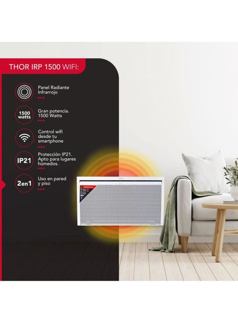 Estufa Panel Electrico Thor IRP 1500 Wifi-1