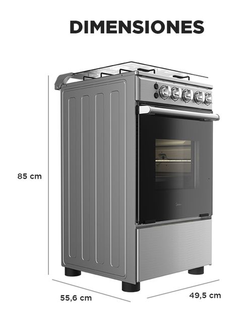 Cocina a Gas Licuado 4 Quemadores Pro Cook 200 MCG-4QSG20NS-1