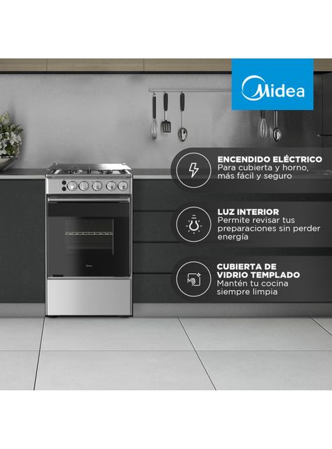 Cocina a Gas Licuado 4 Quemadores Pro Cook 200 MCG-4QSG20NS-4