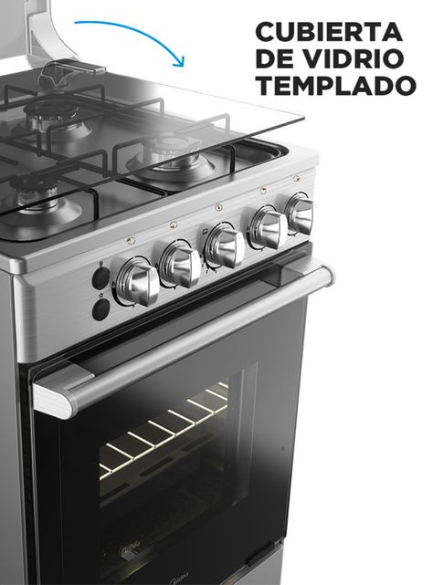 Cocina a Gas Licuado 4 Quemadores Pro Cook 200 MCG-4QSG20NS-3