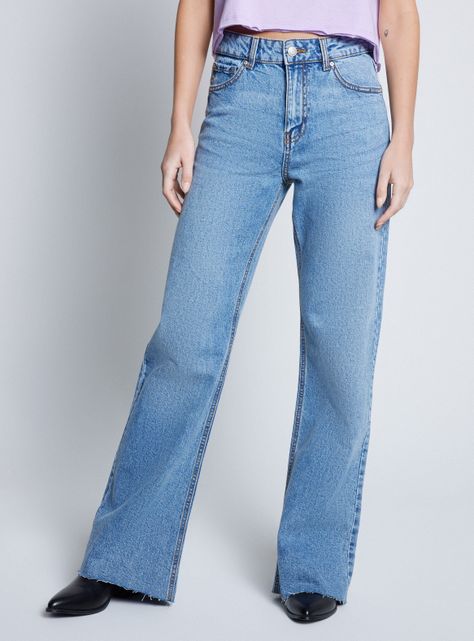 Jeans Fit Flare Tiro Alto-0