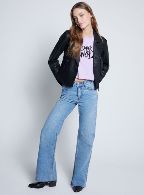 Jeans Fit Flare Tiro Alto-3
