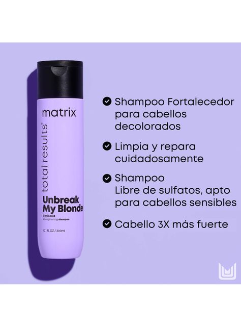 Shampoo Sin Sulfatos Fortalecedor Cabello Rubio Decolorado Unbreak My Blonde 300ml-1