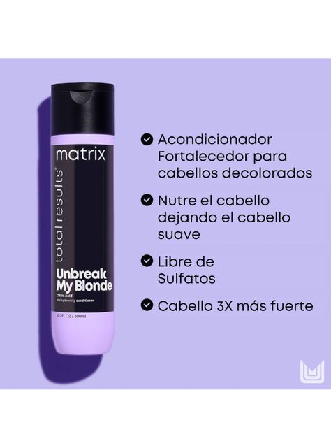 Acondicionador Sin Sulfatos Fortalecedor Cabello Rubio Decolorado Unbreak My Blonde 300ml-1
