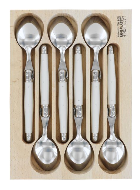 Set Laguiole Cuchara Sopera Blanco Tiza-0