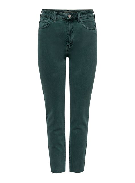 Jeans de Tiro Alto Verde-0