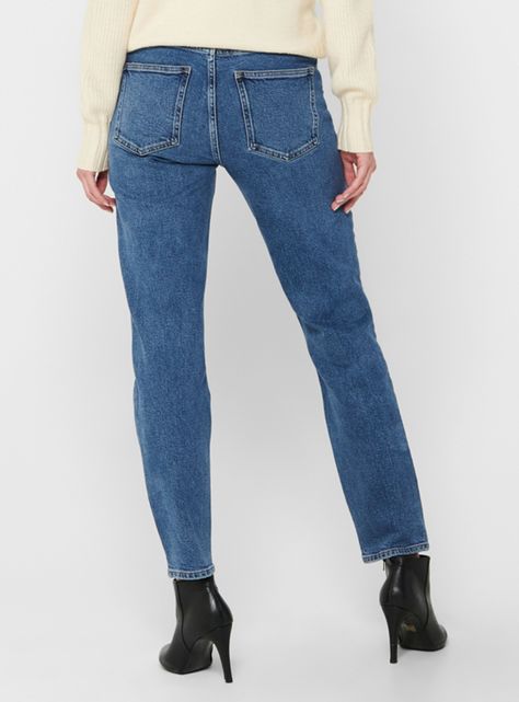 Jeans Straight Medium Blue Denim-1
