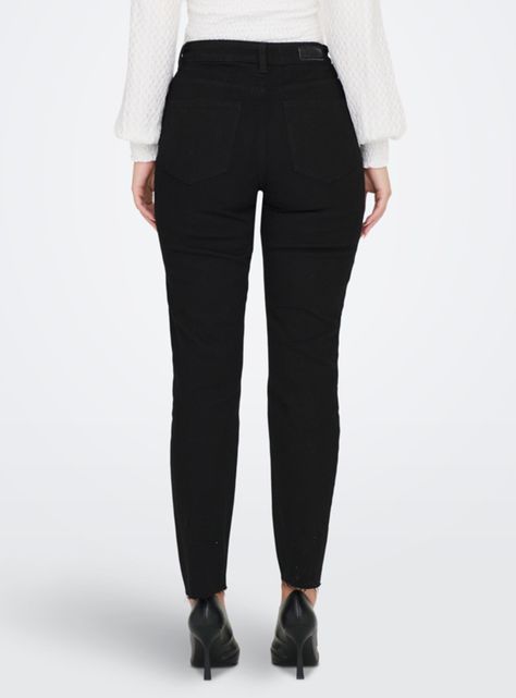 Jeans Tiro Alto Color Negro-1