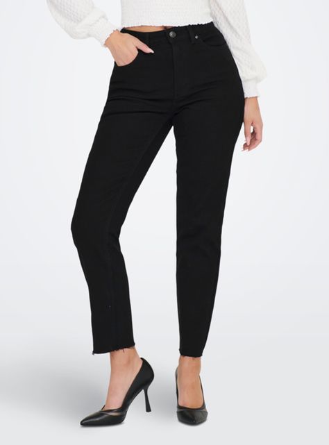 Jeans Tiro Alto Color Negro-0