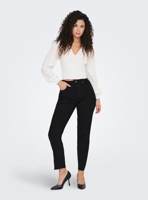 Jeans Tiro Alto Color Negro-3