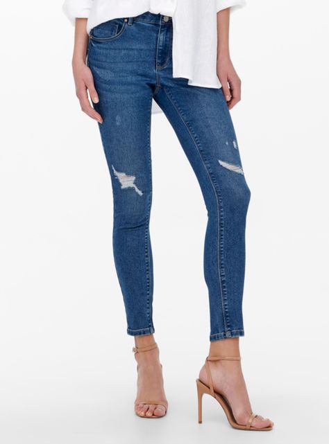 Jeans Skinny Roturas Zul-0