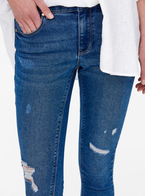Jeans Skinny Roturas Zul-2
