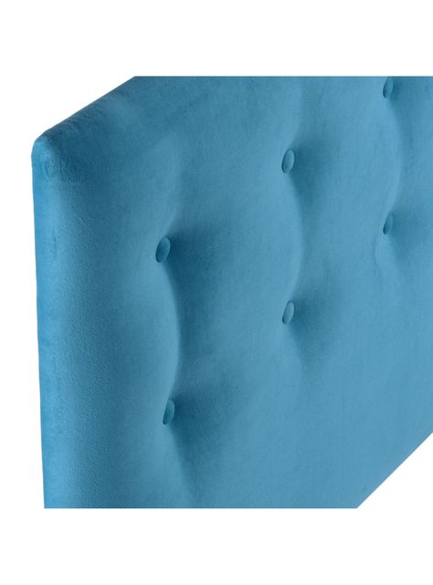 Respaldo 1.5 Plazas Botone Turquesa Felpa-1