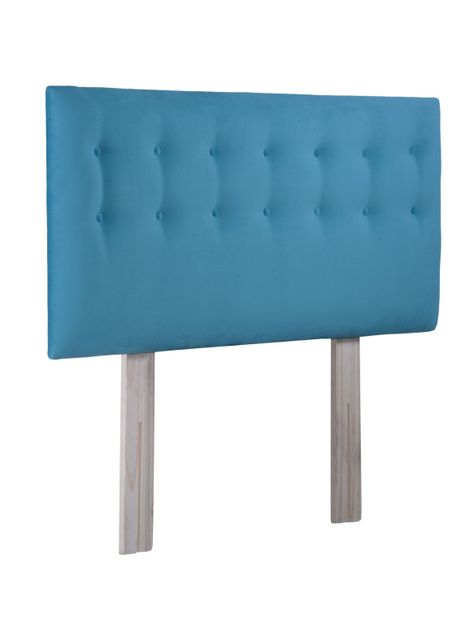 Respaldo 1.5 Plazas Botone Turquesa Felpa-3