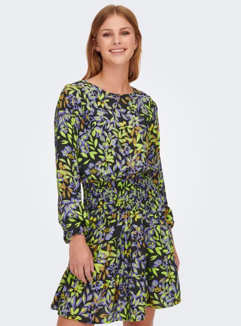 Vestido Estampado Manga Larga-0