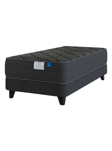 Cama Europea Top Grafito Black 1.5 Plazas Box-0
