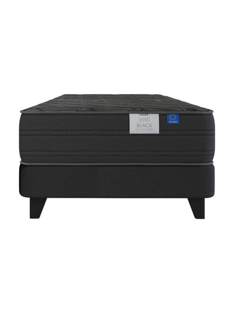 Cama Europea Top Grafito Black 1.5 Plazas Box-1