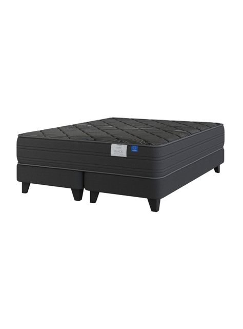 Cama Europea Top Grafito Black 2 Plazas Box Base Dividida-0