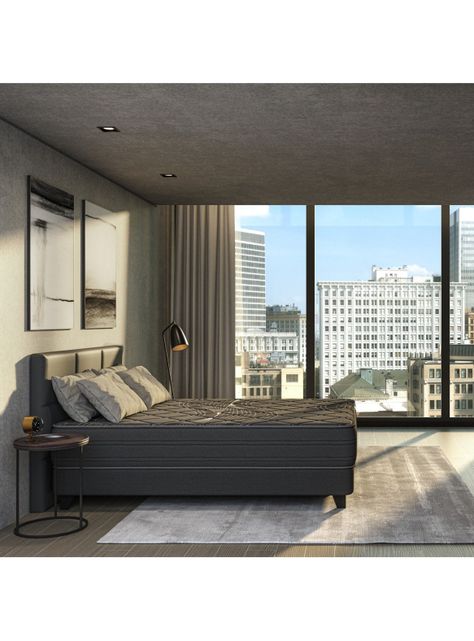 Cama Europea Top Grafito Black 2 Plazas Box Base Dividida-4