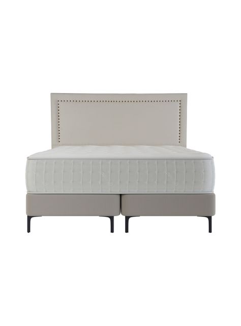 Cama Europea Top Arena Eternity Super King + Respaldo Tachas Crudo-1
